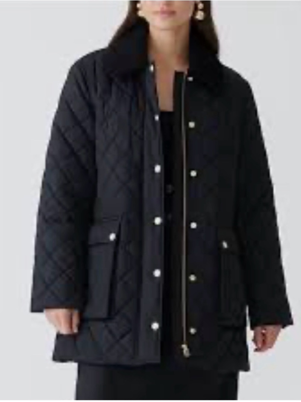 Like New J. Crew Heritage Quilted Black Barn Jacket with PrimaLoft® Size L